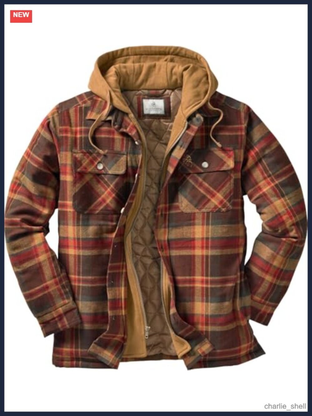 Men's Flannel Shirt Jacket Hooded Insulated Shacket